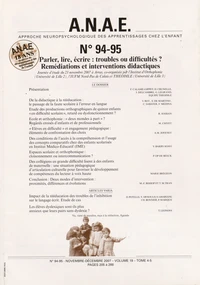 Parler, lire, écrire : troubles ou difficultés ? Remédiations et interventions didactiques