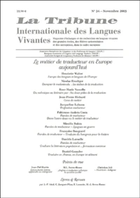 Le métier de traducteur en Europe aujourd'hui