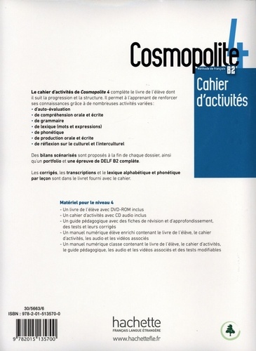 Cosmopolite 4 B2 - Cahier d'activités de Anaïs Dorey-Mater - Grand Format -  Livre - Decitre