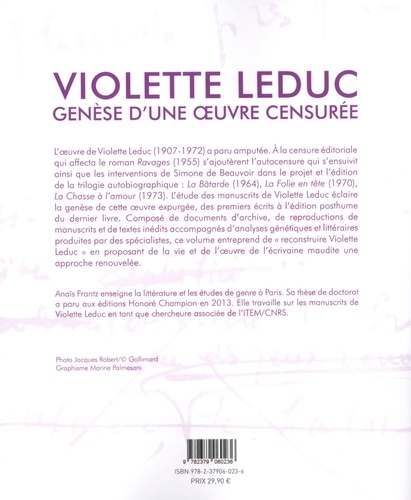 Violette Leduc. Genèse d'une oeuvre censurée