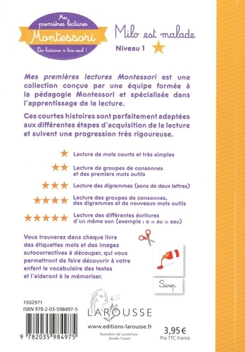 Mes premières lectures MONTESSORI - Milo est malade