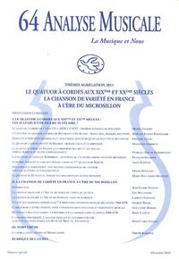 Mihu Iliescu et Laurence Le Diagon-Jacquin - Analyse Musicale N° 64, Décembre 2010 : Thèmes agrégation 2011.