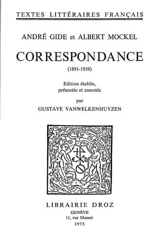 Correspondance. 1891-1938