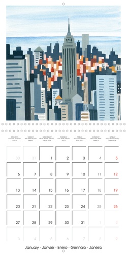 CALVENDO Places  NEW YORK horizons (Calendrier mural 2020 300 × 300 mm Square). Quelques lignes, quelques couleurs et quelques formes suffisent pour raconter New York, ville si singulière. (Calendrier mensuel, 14 Pages )