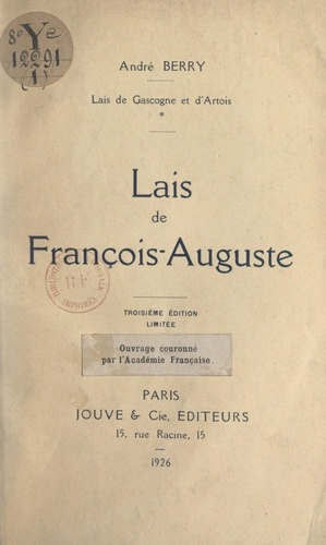 Lais de Gascogne et d'Artois. Lais de François-Auguste