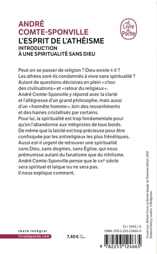 L'Esprit de l'athéisme. Introduction à une spiritualité sans Dieu