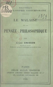 Le malaise de la pensée philosophique