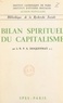 André Desqueyrat et  Institut d'études sociales de - Bilan spirituel du capitalisme.