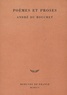 André Du Bouchet - Poèmes et proses.