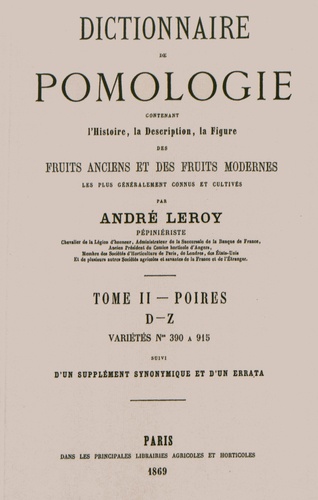André Leroy - Dictionnaire de pomologie - Tome 2, Poires D-Z.