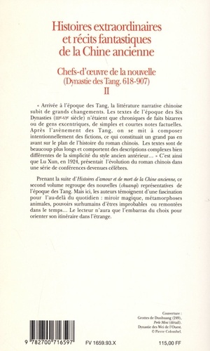 Histoires extraordinaires et récits fantastiques de la Chine ancienne. Chefs-d'oeuvre de la nouvelle (dynastie des Tang, 618-907) Tome 2