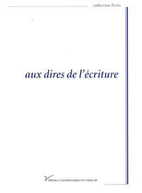 Aux dires de l'écriture