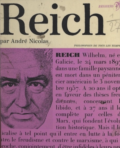 Wilhelm Reich. Ou la révolution radicale