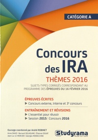 André Robinet - Concours des IRA - Thèmes 2016.