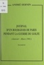 André Sernin - Journal d'un bourgeois de Paris pendant la guerre du Golfe (janvier-mars 1991) - Fragments.