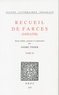 André Tissier - Recueil de farces (1450-1550) Tome 11 : .