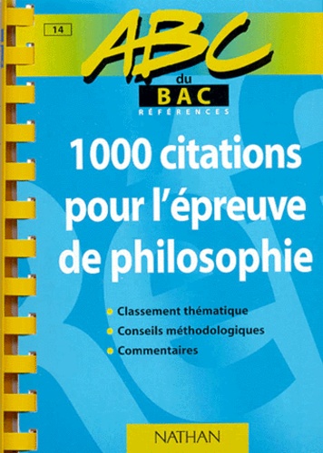 1000 Citations Pour L Epreuve De Philosophie De Andre Vergez Livre Decitre