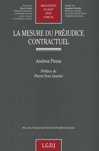 Andrea Pinna - La mesure du préjudice contractuel.