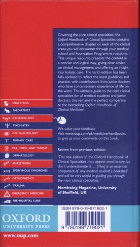Oxford Handbook of Clinical Specialties 10th edition