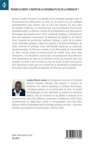 Penser le droit à partir de la rationalité ou de la moralité ?. La philosophie du droit