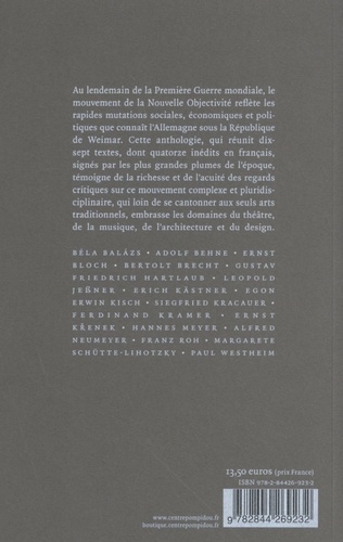 La Nouvelle Objectivité. Textes critiques (1925-1935)