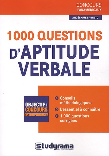 Angélique Barneto et Laurence Brunel - 1000 questions d'aptitude verbale.