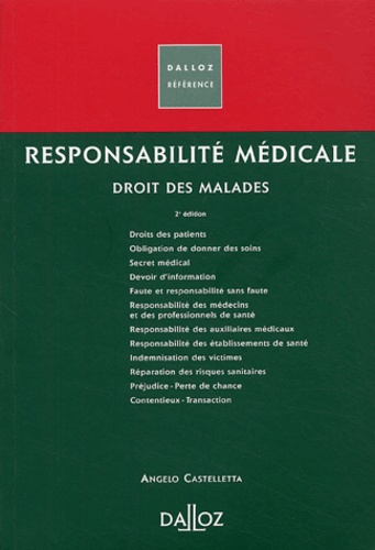 Angelo Castelletta - Responsabilité médicale - Droit des malades.