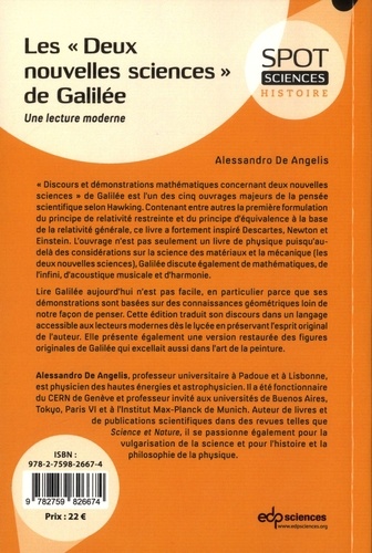 Les "deux nouvelles sciences de Galilée". Une lecture moderne