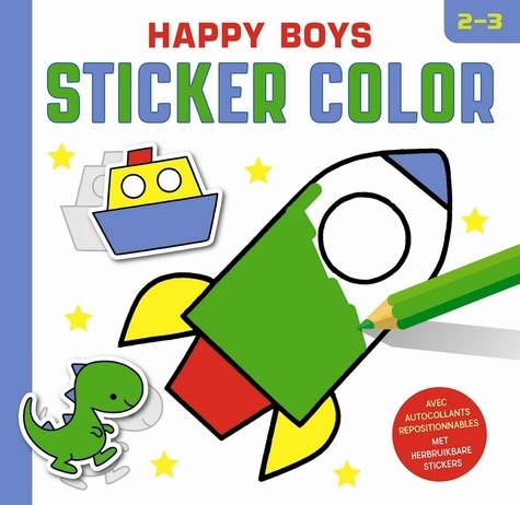 Anita Engelen - Happy boys sticker color - Avec autocollants repositionnables.