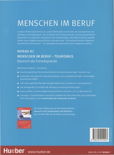 Menschen im Beruf - Tourismus A1. Deutsch als Fremdsprache  avec 1 CD audio