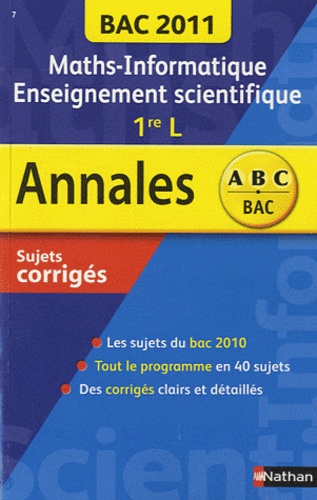 Annaïg Anquetil et Yannick Devos - Maths-Informatique Enseignement scientifique 1re - Sujets corrigés.