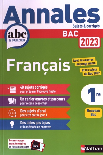 Annales Bac Français 1re. Sujets & corrigés  Edition 2023