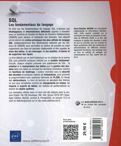 SQL. Les fondamentaux du langage (avec exercices et corrigés) 4e édition