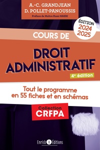 Anne-Claire Grandjean et Delphine Pollet-Panoussis - Cours de droit administratif - Tout le programme en fiches et en schémas.