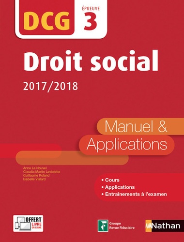 Droit social DCG 3. Manuel & Applications  Edition 2017-2018