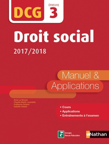 Droit social DCG 3. Manuel & Applications  Edition 2017-2018