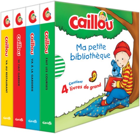 Anne Paradis et  Kary - Caillou  : Ma petite bibliothèque - Coffret en 4 volumes : Caillou va au restaurant ; Caillou se fait garder ; Caillou va à la garderie ; Caillou fait les courses.