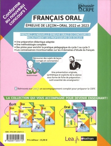 Français épreuve de leçon. Oral  Edition 2022-2023