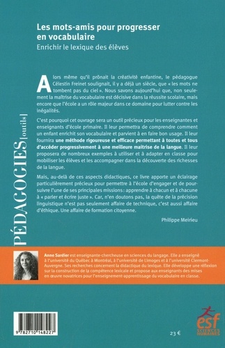Les mots amis pour progresser en vocabulaire. Enrichir le lexique des élèves