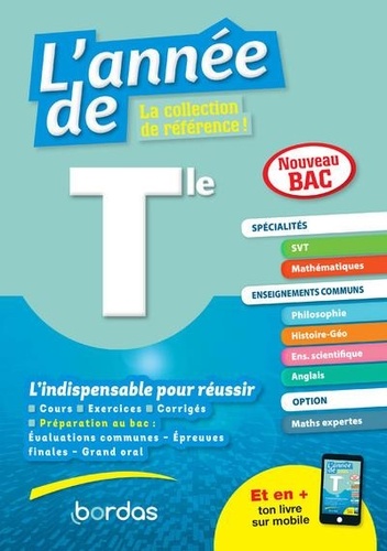 L'année de Tle spécialités SVT/Maths + enseignements communs  Edition 2021