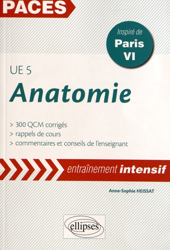 Anatomie UE 5. 300 QCM corrigés, inspiré de Paris VI