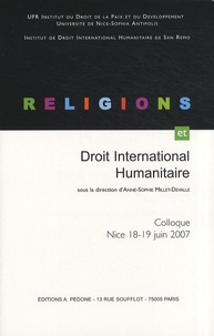 Anne-Sophie Millet-Devalle - Religions et droit international humanitaire - Colloque de Nice, 18-19 juin 2007.