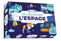 Anne Thomas-Belli - Je découvre l'espace - Coffret avec 1 lampe, 1 poster phosphorescent du ciel, 3 rondelles et 1 livre.