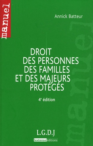 Droit des personnes, des familles et des majeurs protégés 4e édition