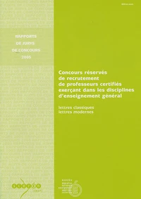 CAPES réservé lettres classiques, lettres modernes