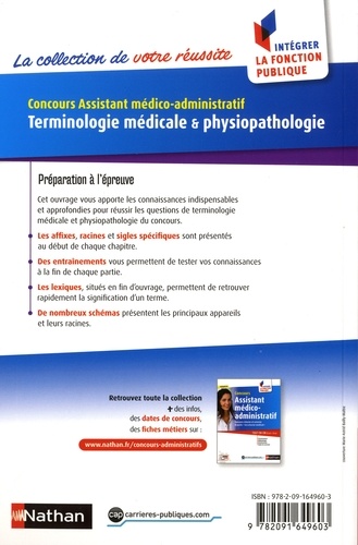 Terminologie médicale et physiopathologie Concours Assistant médico-administratif Externe Catégorie B