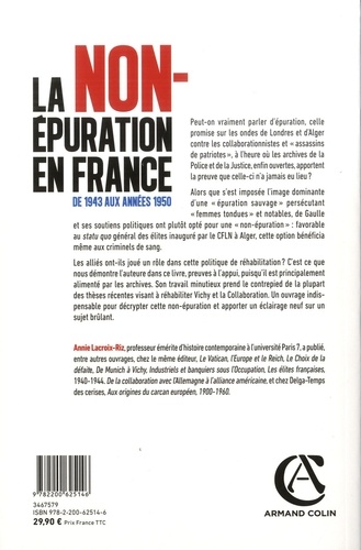 La non-épuration en France. De 1943 aux années 1950
