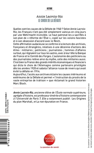 Le choix de la défaite. Les élites françaises dans les années 1930