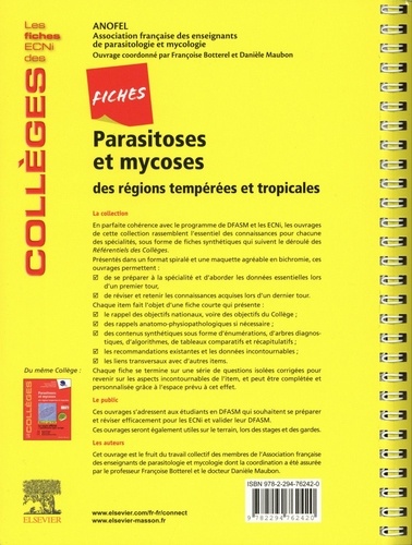 Fiches parasitoses et mycoses des régions tempérés et tropicales