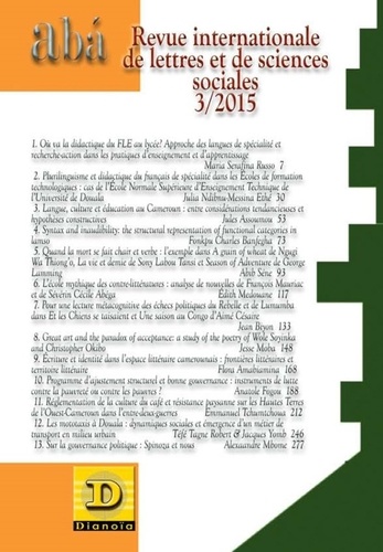 Aba 2015. Revue internationale de lettres et de sciences sociales
